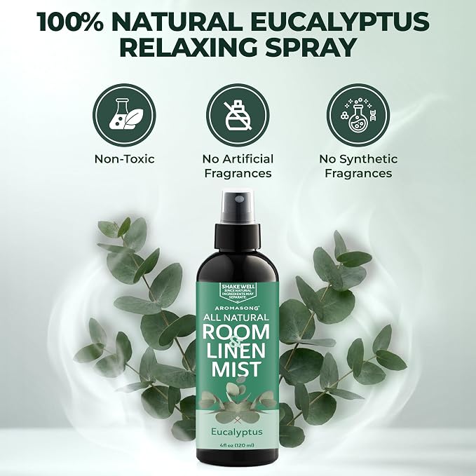 Aromasong Eucalyptus Mint Room Spray – Natural Room Deodorizer Non-Toxic - Image 2