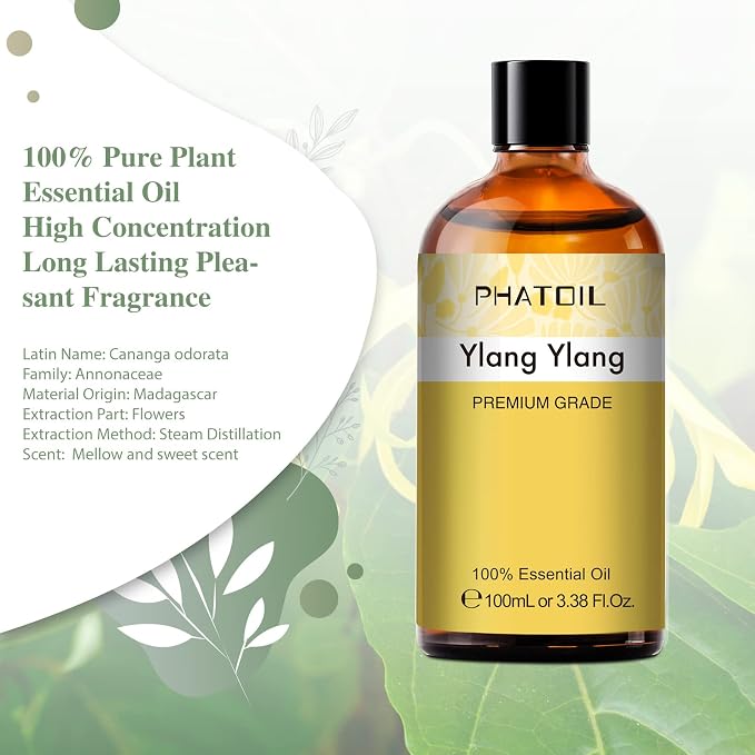 PHATOIL 100ML Ylang Ylang Essential Oil, Premium Essential Oils - Image 2