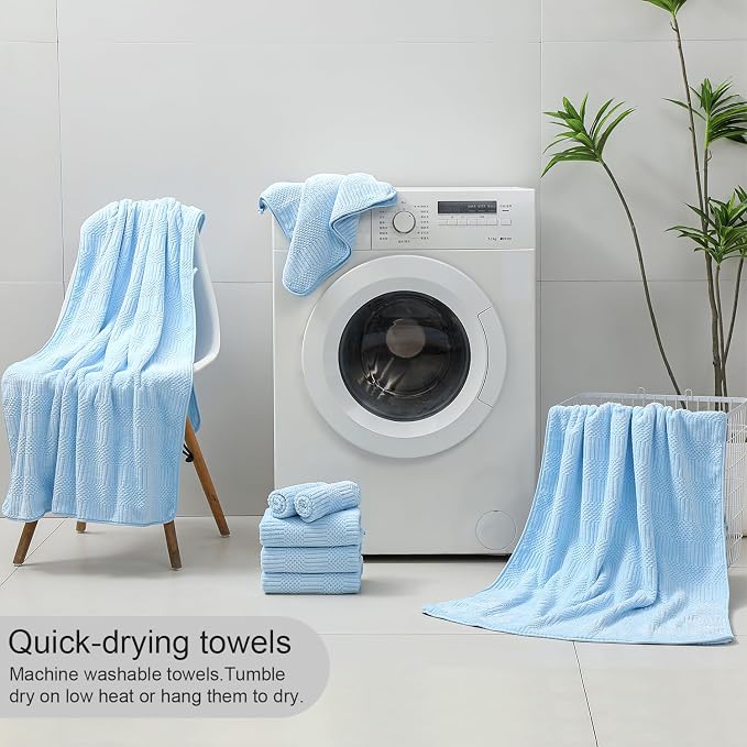 Ycosy 4 Pack Extra Large Microfiber Bath Towels Set, 35x70 inches, Less Lint - Image 8