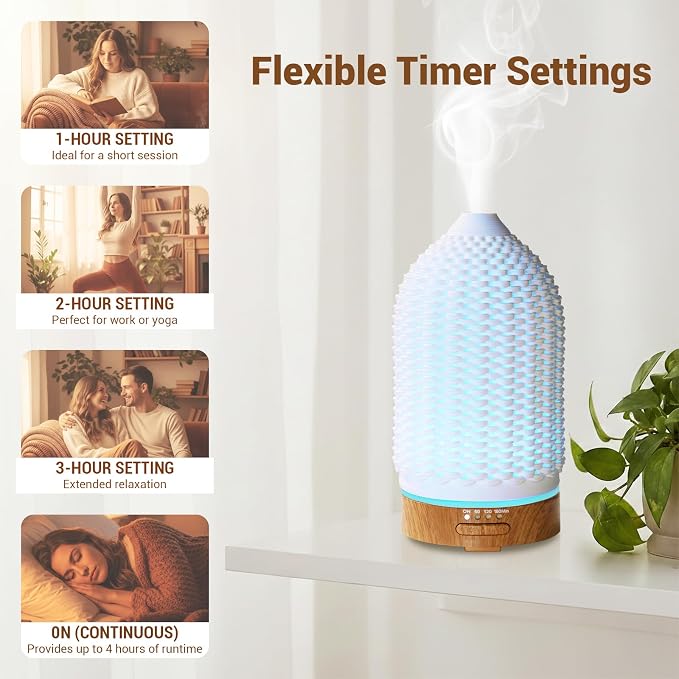 VICTORIA AROMA Ultrasonic Essential Oil Diffuser 100ML 3D Printing Ceramic - Image 4