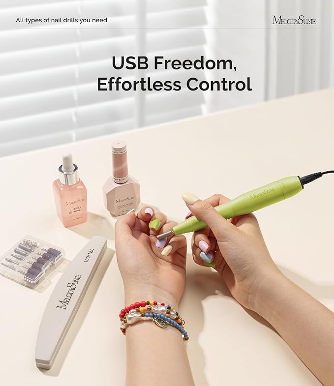 MelodySusie Pen-Shaped Portable USB Nail Drill, PC120I 20000RPM Electric Nail - Image 7