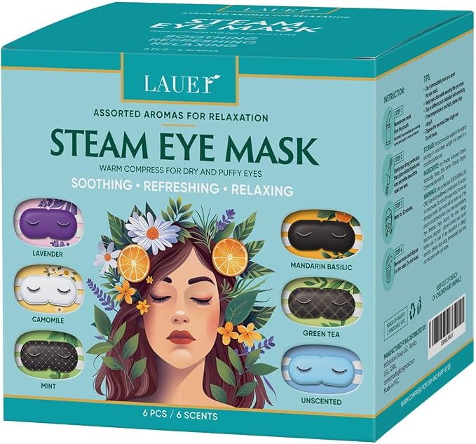 Heated Eye Steam Mask Dry Eyes Self Warm Compress Dark Circles Puffiness Set of - Image 8