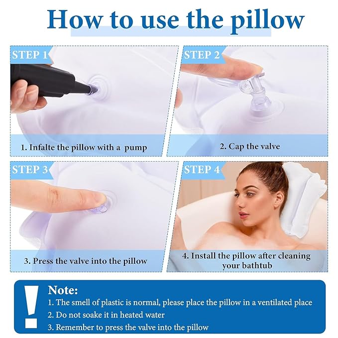 Jetec 2 Pcs Inflatable Bath Pillow - Image 5