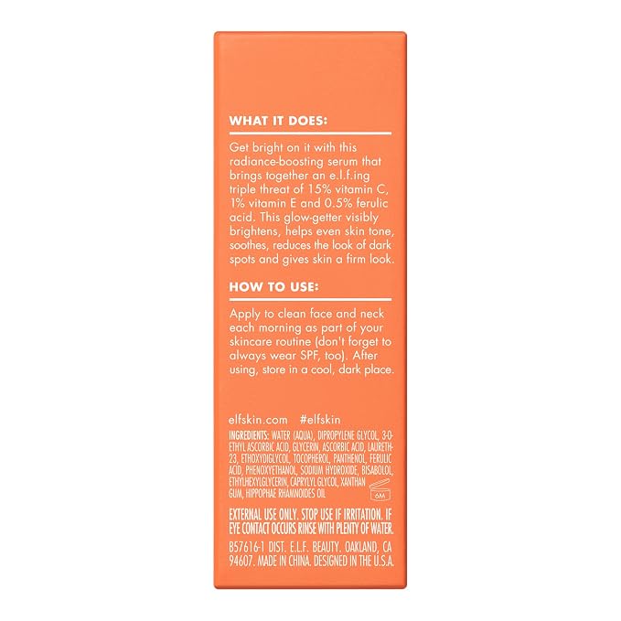 e.l.f. SKIN Bright Icon Vitamin C + E + Ferulic Face Serum Mini, Brightening & - Image 8