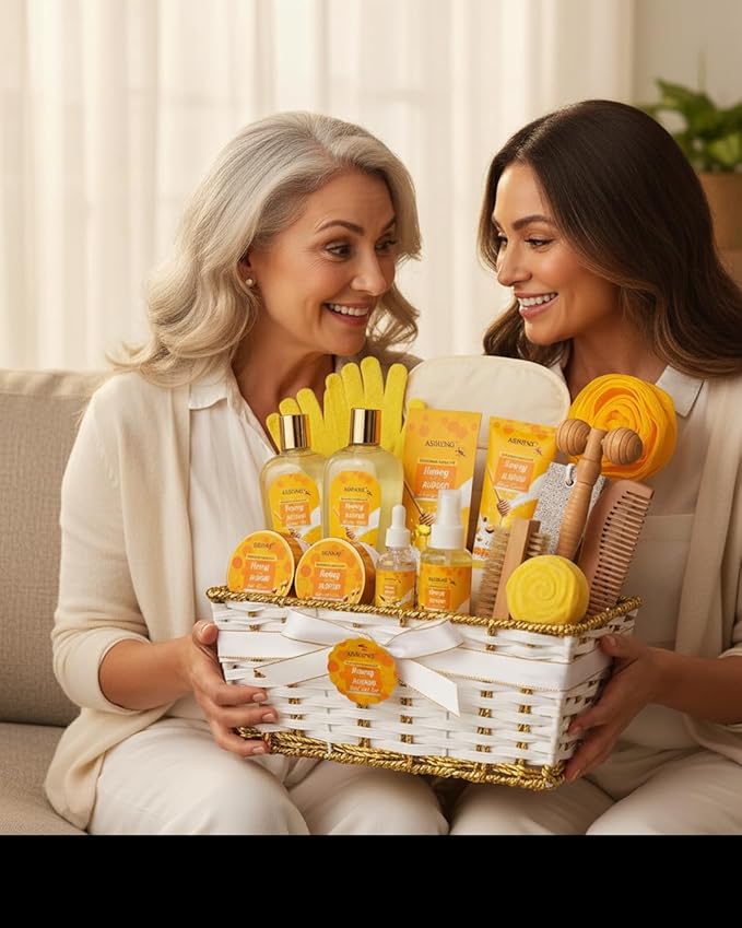 17-Piece Mothers Day Gifts for Women & Men, Almond Luxury Spa Gift Set Bath and - Image 3