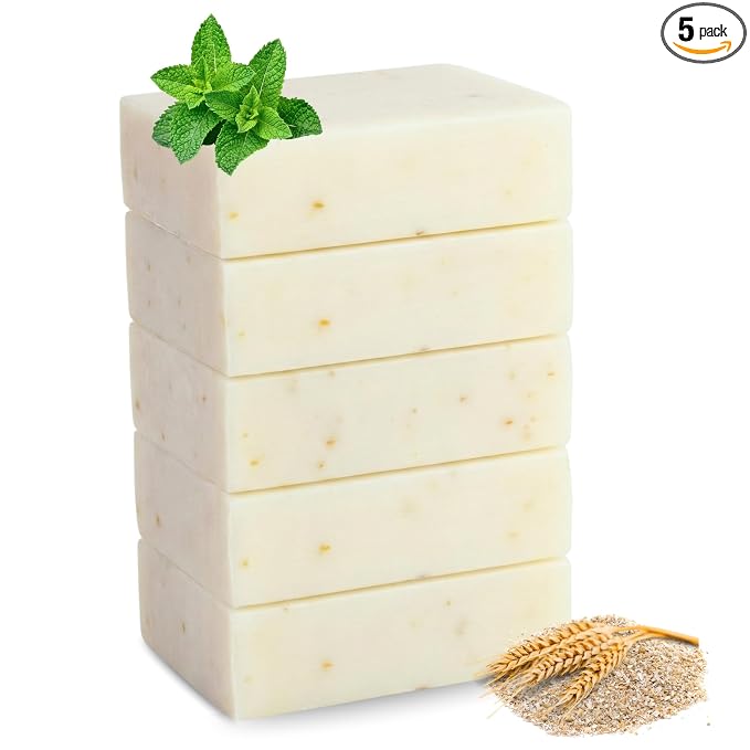 SSA Spearmint & Bran Scented Natural Soap Bars, 3.5oz Moisturizing Triple by SimpleScentsAustralia