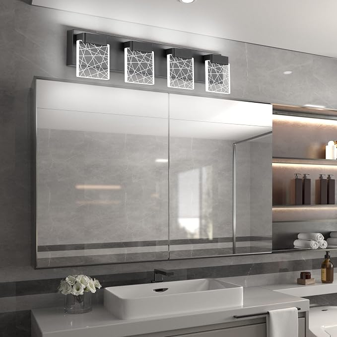Aipsun Black Bathroom Light Fixtures Modern Vanity Lighting Fixtures LED Vanity - Image 4