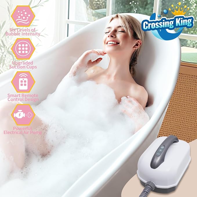 Crossing King Bubble Bath Mat Tub Spa Massager, Portable Spa Bubble Bath - Image 2