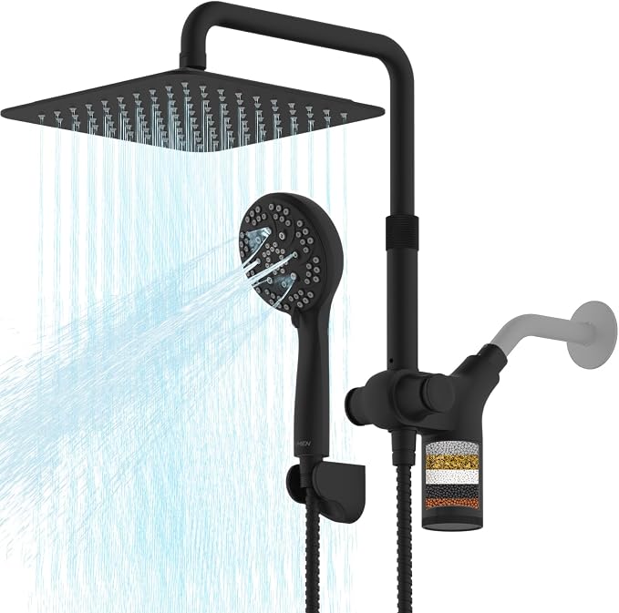 Ryamen Upgraded Dual Shower Heads Combo, 10 inch Filtered Shower Head by Enjoyabeatifullife