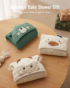 Blissful Diary Muslin Baby Hooded Towel 1 Pack, Soft & Absorbent Bath Towel - Image 6