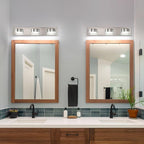 3-Light Bathroom Vanity Light, Brushed Nickel Bathroom Light Fixtures Over - Image 8