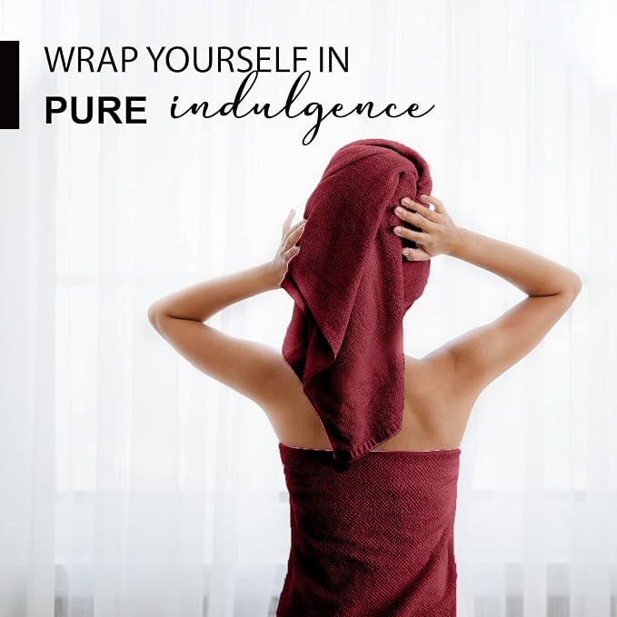 KAHAF COLLECTION 100% Cotton Bath Towels, 24x48 Pack of 6 Towels, Quick Dry - Image 2