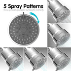 Filtered Shower Head, 2-in-1 Shower Head Filter-5 Modes High Pressure Output - Image 2