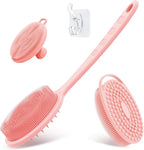 Silicone Back & Body & Face Scrubber Set 3PCS, Gentle Exfoliating Back & Body by GEENOA