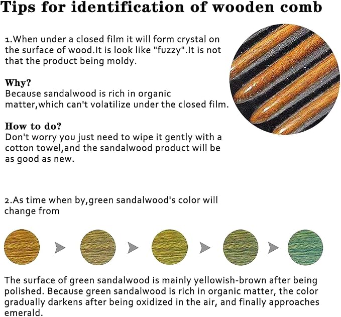 OULIGET Massage Wooden Comb, Wood Wide Tooth Hair Comb, Scraping Scalp Massage - Image 7