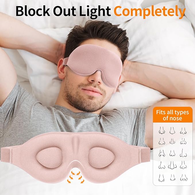 NEWVANGA Sleep Mask for Back and Side Sleeper, Block Out Light, Luxury Sleeping - Image 3