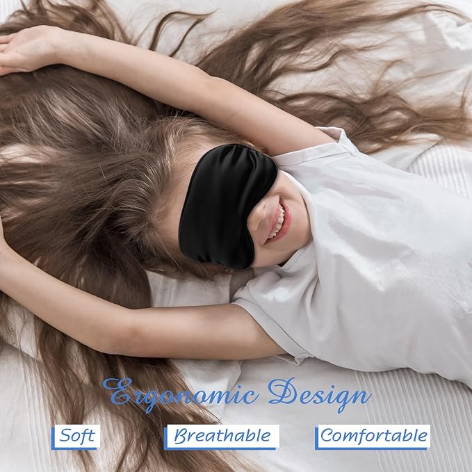 BBTO 4 Pcs Silk Sleep Eye Masks Smooth Soft Satin Eye Covers - Image 5