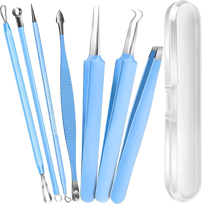 Teenitor 7 Pcs Professional Blackhead Remover Tweezers and Pimple Popper Tool by PERFECTYOURBEAUTY