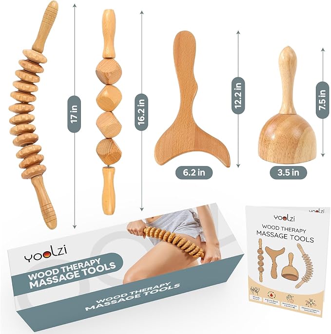 4PCS Wood Therapy Massage Tools Set - Image 2