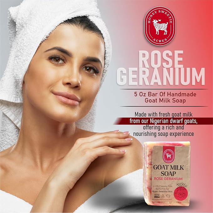 Honey Sweetie Acres Rose Geranium Goat Milk Soap - Image 7