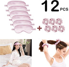 12Pcs Silk Sleep Masks Satin Eye Mask Silky Eyes Cover Blindfold Eyeshade Hair - Image 2
