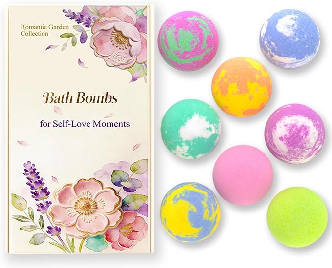 Bath Bomb Gift Set for Women, 8 Pac Bath Bombs for Girls, Natural Bubble - Image 9