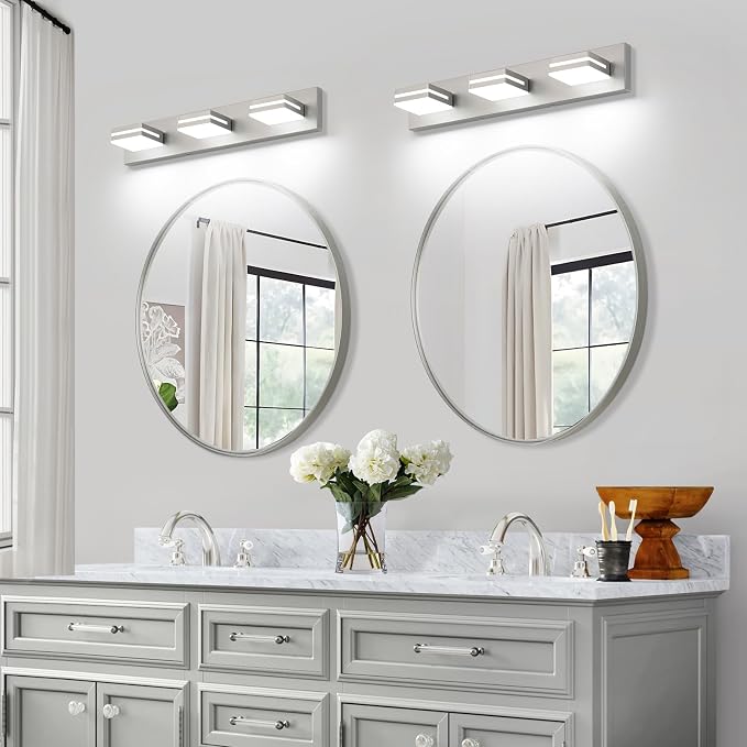 SineRise LED Modern Bathroom Vanity Light Fixtures, Brushed Nickel Modern - Image 8