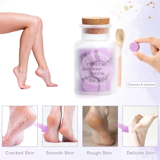Pedicure Foot Spa Tablets 10 Oz Plastic Bath Salts Jar Foot Soak Tablets - Image 4