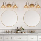 Vintage Bathroom Vanity Light, 3-Light Matte Antique Brass Finish Wall Sconce - Image 9