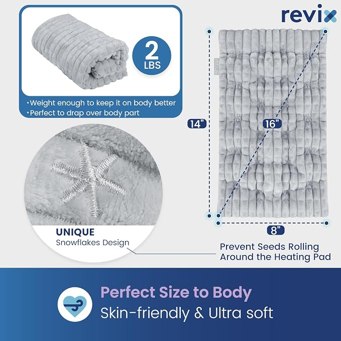 REVIX Microwave Heating Pad, 8 * 14" Flaxseeds Heating Pads Microwavable Moist - Image 3