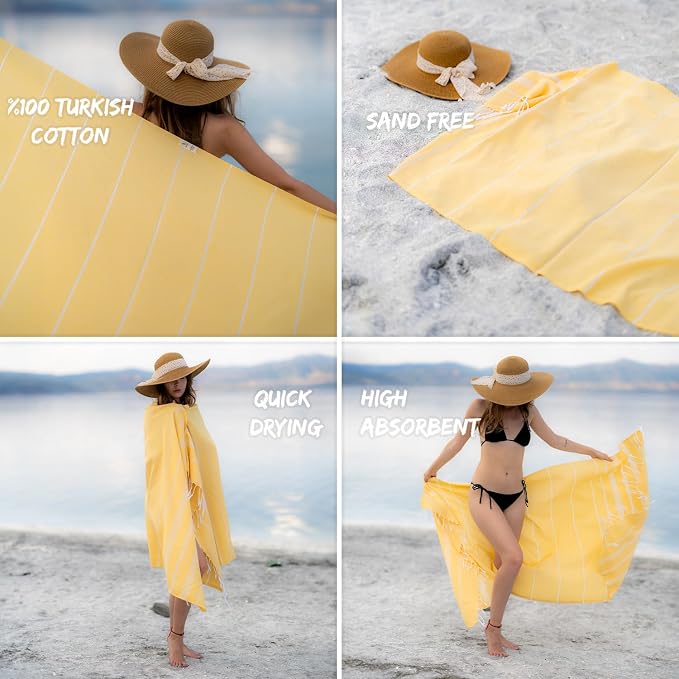 Ray Silver Turkish Beach Towel – 100% Cotton 40x71 Quick Dry Oversized Sand - Image 2