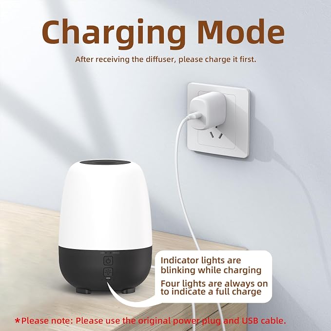 SEEDSEEL 150ML Cordless Essential Oil Diffuser, Built-in 6000mAH Rechargeable - Image 4