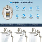 Hibbent All Metal 12'' Filtered Rainfall Shower Head Combo, High Pressure - Image 7