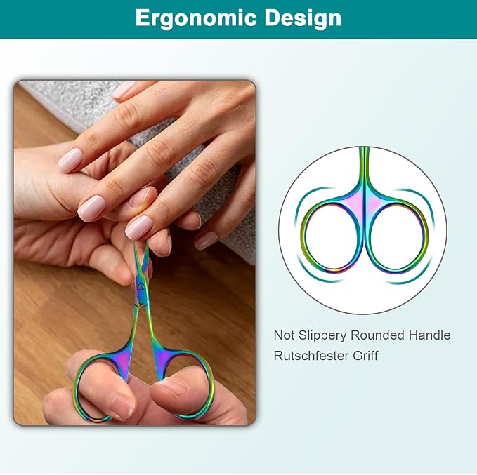 Lermende Cuticle Scissors Extra Fine Curved, Portable Stainless Steel Manicure - Image 7