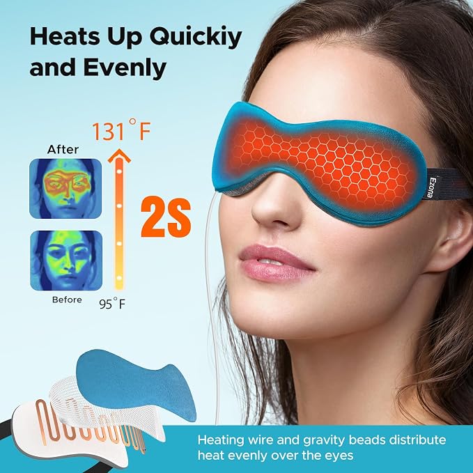 Ezona Heated Eye Mask, Warm Eye Compress Mask - Image 4