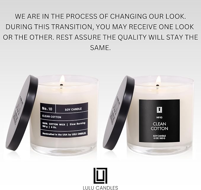 Lulu Candles | Clean Cotton | Luxury Scented Soy Jar Candle | Hand Poured in - Image 3