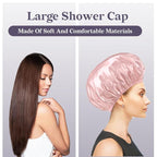 Three-Layer Terry Cloth Lined Satin Shower Cap, - Image 7