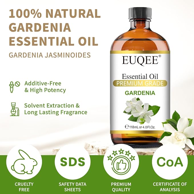 EUQEE 118ml Gardenia Essential Oil, Pure & Premium Grade Aromatherapy Oil Great - Image 2