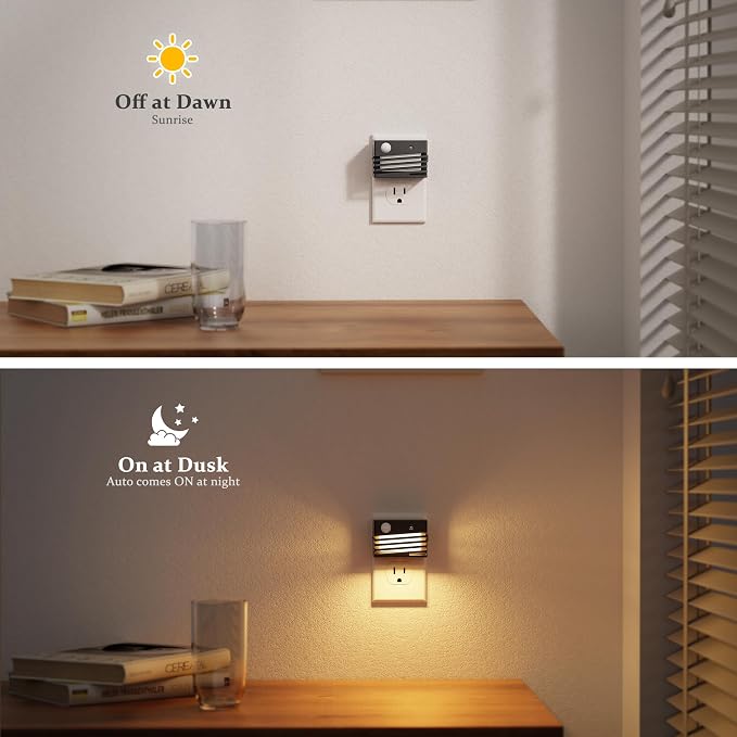 JandCase Motion Sensor Night Light, Night Lights Plug into Wall, Dusk to Dawn & - Image 3