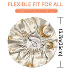 Shower Cap Reusable Double Layer Adjustable Elastic Waterproof EVA Hair Bath - Image 2