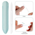 2Pcs Glass Cuticle Pusher with Leather Case, Dual Ended Cuticle Remover Tool - Image 4