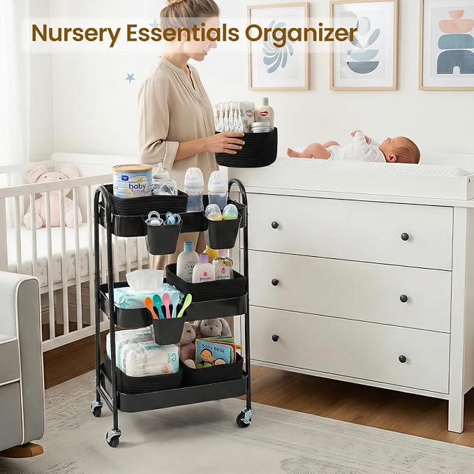 3-Tier Rolling Utility Cart - Image 3