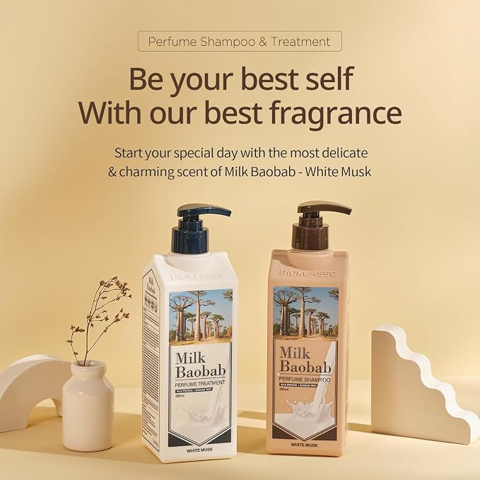 Milk Baobab Hydrating Shampoo, Nourishing Korean Hair Care, Long-Lasting White - Image 4