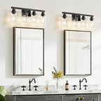 4-Light Bathroom Vanity Light, Modern Matte Black Wall Sconce Lighting - Image 5