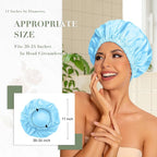 Reusable Shower Cap for Women, Large Waterproof Shower Bonnet - Image 3