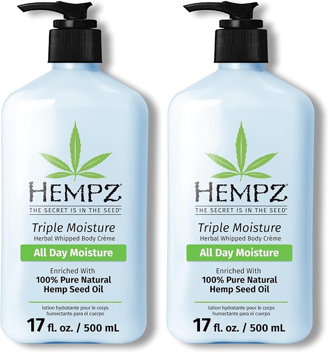Hempz Triple Moisture Body Moisturizer, 17 Oz – Hydrating Lotion Rich by Hempz