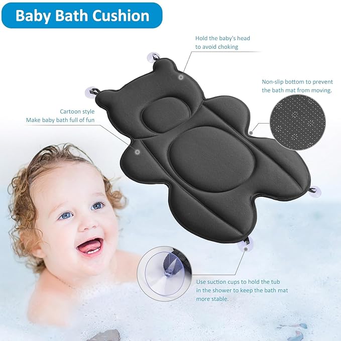 Infant Baby Bath Cushion, Fits Inside Most Baby Bathtubs, Breathable Soft Baby - Image 2