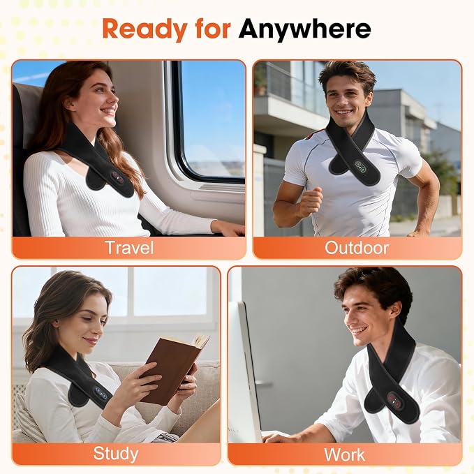 Cordless Neck Heating Pad Massager, 3000mAh Rechargeable Neck Massager - Image 7