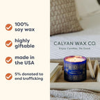 Calyan Wax Co. Indigo & Yuzu 3 Wick Scented Candle - Image 9
