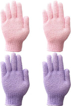 IBLUE Shower Gloves, Double Sided Exfoliating Bath Body Scrub Gloves by IBLUE